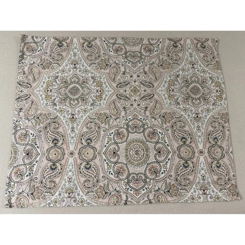 Pottery Barn Duvet Full Queen Anya Sateen Blush Pink Paisley 100% Organic Cotton